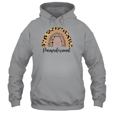 Paraprofessional Rainbow Leopard Funny School-T-Shirt & Tank Top-Pullover Hoodie-Sport Grey