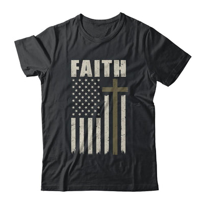 Patriotic Christian Faith Love Jesus American Flag Cross-T-Shirt & Hoodie-Classic T-Shirt-Black