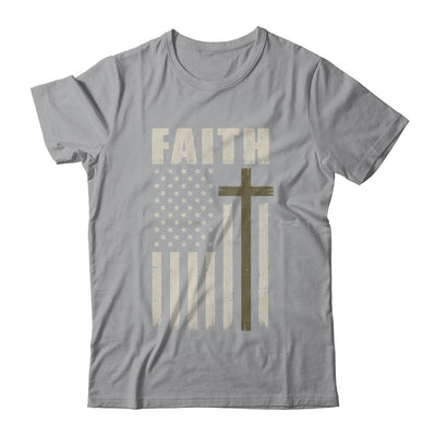 Patriotic Christian Faith Love Jesus American Flag Cross-T-Shirt & Hoodie-Classic T-Shirt-Sport Grey