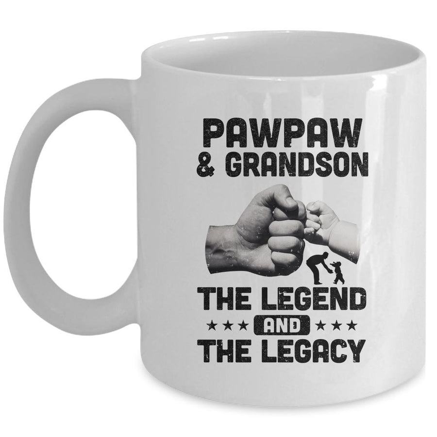 PawPaw And Grandson The Legend and The Legacy Mug-Coffee Mug-Mug-White