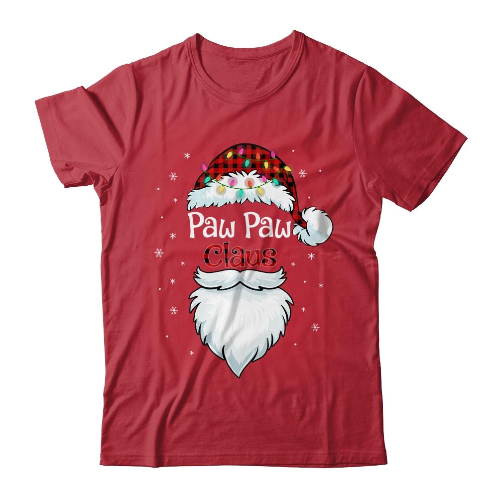 PawPaw Claus Beard Red Plaid Christmas Pajamas Xmas-T-Shirt & Sweatshirt-Classic T-Shirt-Red