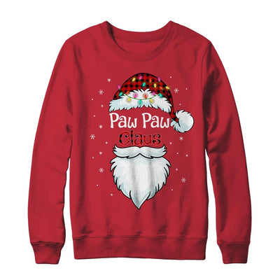 PawPaw Claus Beard Red Plaid Christmas Pajamas Xmas-T-Shirt & Sweatshirt-Crewneck Sweatshirt-Red