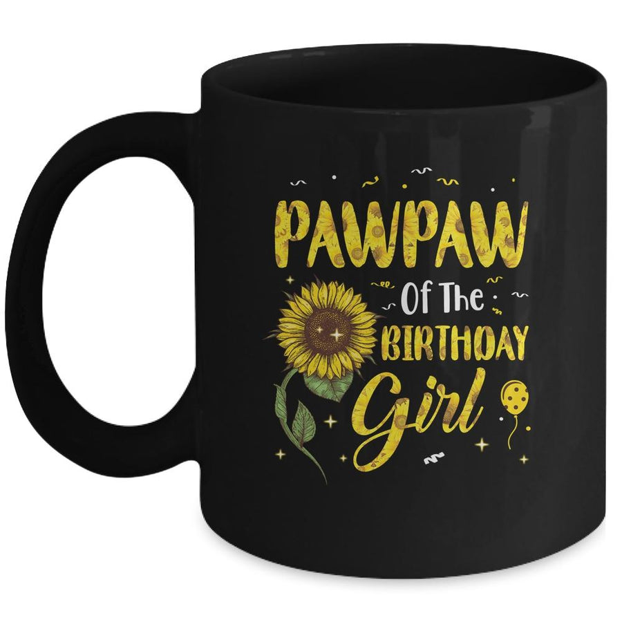 PawPaw Of The Birthday Girl PawPaw Sunflower Gifts Mug-Coffee Mug-Mug-Black