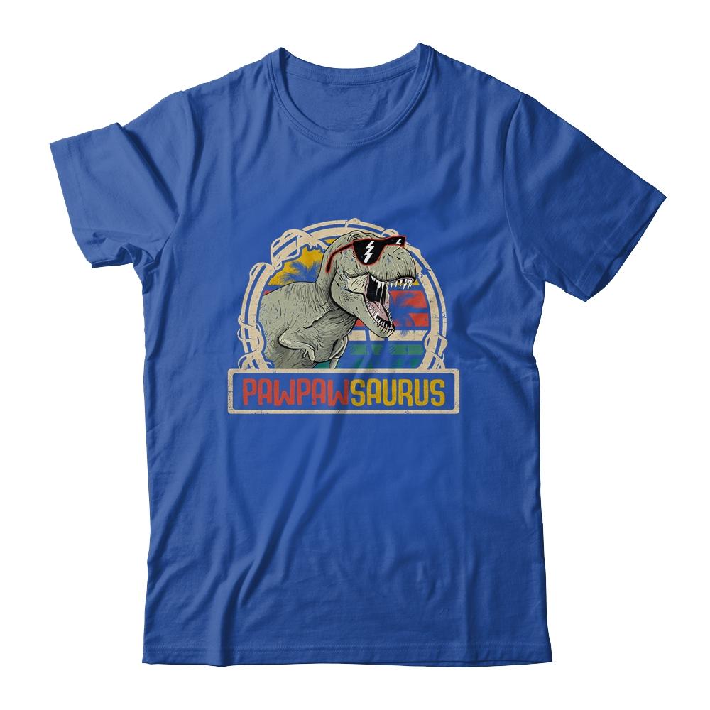 PawPawsaurus T Rex Dinosaur PawPaw Saurus Family Matching-T-Shirt & Hoodie-Classic T-Shirt-Royal