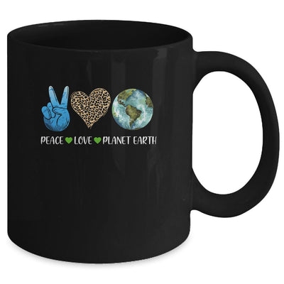 Peace Love Earth Day Leopard Mug-Coffee Mug-