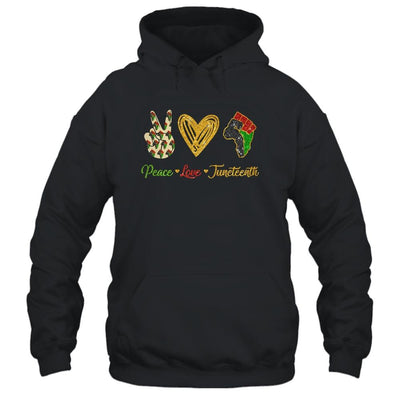 Peace Love Juneteenth Black Pride Freedom Independence Day-T-Shirt & Tank Top-Pullover Hoodie-Black