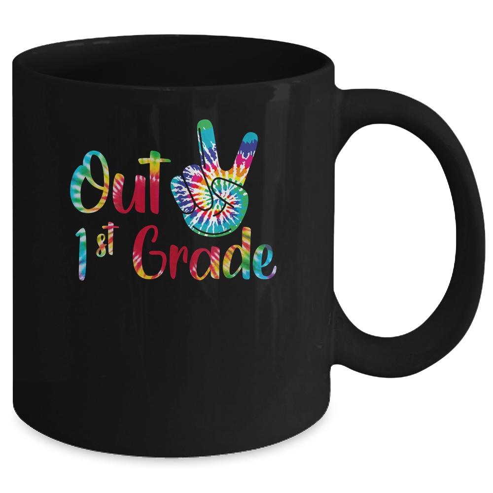 Peace Out 1st Grade Tie Dye Graduation Class Of 2021 Mug-Coffee Mug-