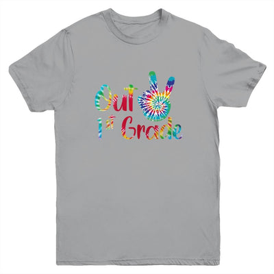 Peace Out 1st Grade Tie Dye Graduation Class Of 2021 Youth-Youth Shirt-Youth T-Shirt-Sport Grey