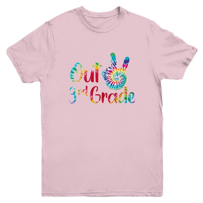 Peace Out 3rd Grade Tie Dye Graduation Class Of 2021 Youth-Youth Shirt-Youth T-Shirt-Light Pink