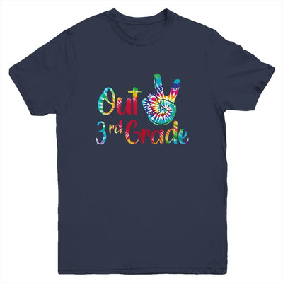 Peace Out 3rd Grade Tie Dye Graduation Class Of 2021 Youth-Youth Shirt-Youth T-Shirt-Navy