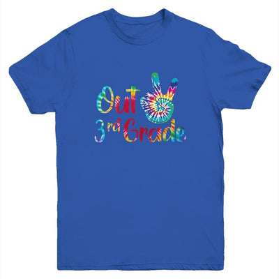 Peace Out 3rd Grade Tie Dye Graduation Class Of 2021 Youth-Youth Shirt-Youth T-Shirt-Royal