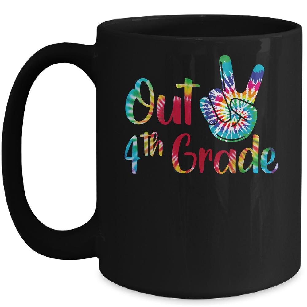 Peace Out 4th Grade Tie Dye Graduation Class Of 2021 Mug-Coffee Mug-Mug-Black
