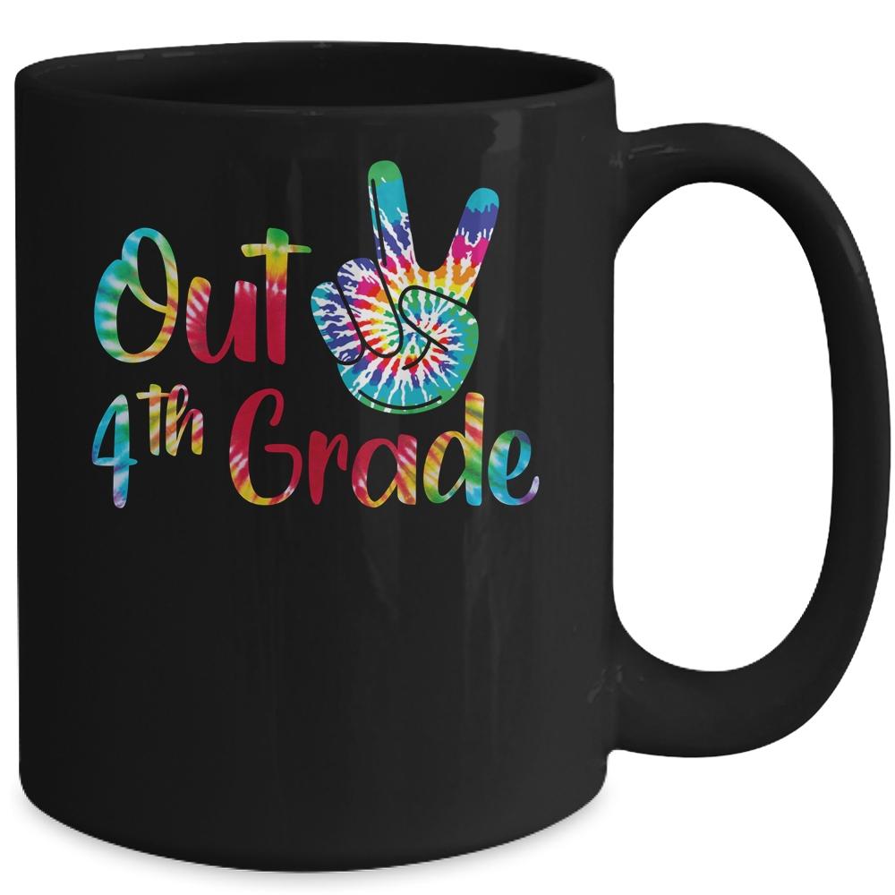 Peace Out 4th Grade Tie Dye Graduation Class Of 2021 Mug-Coffee Mug-