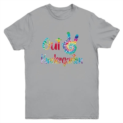 Peace Out Kindergarten Tie Dye Graduation Class Of 2021 Youth-Youth Shirt-Youth T-Shirt-Sport Grey