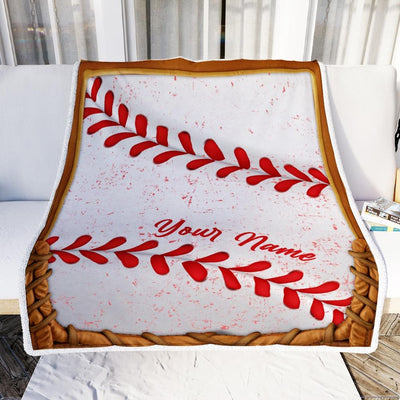 Personalized Baseball Blanket Printed 3D Sport Lover Son Kids Men Women Birthday Customized Fleece Blanket-Blanket-