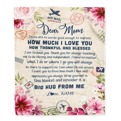 Personalized Dear Mom Blanket From Daughter Son Child There are No Words Good Enough to Express Flower Mom Mother's Day Birthday Christmas Fleece Blanket-Blanket-Fleece Blanket-30 x 40 Inches - Baby Size