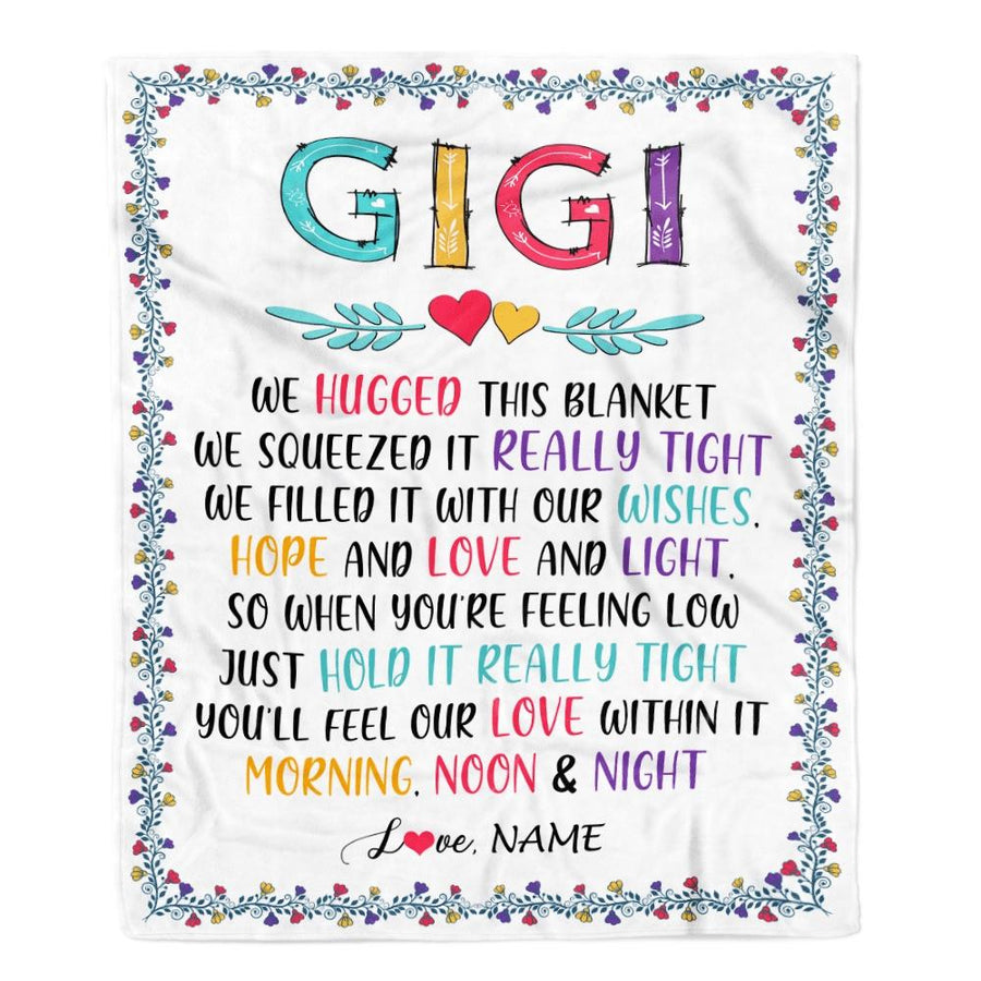 Personalized Gigi Blanket From Grandkids We Hugged This Blanket Gigi Birthday Mothers Day Christmas Customized Gifts Fleece Blanket-Blanket-Fleece Blanket-30 x 40 Inches - Baby Size