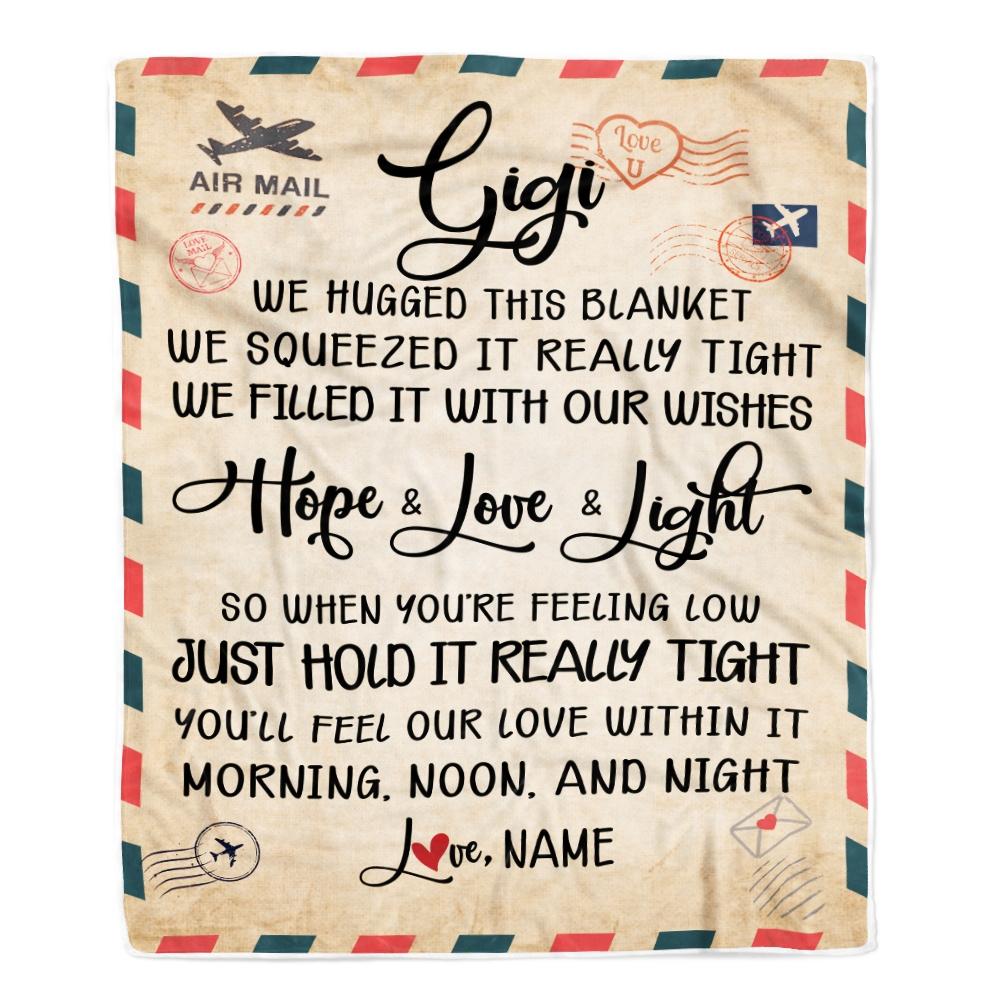 Personalized Gigi Blanket From Grandkids We Hugged This Blanket Mail Letter Gigi Birthday Mothers Day Christmas Customized Fleece Blanket-Blanket-Fleece Blanket-30 x 40 Inches - Baby Size
