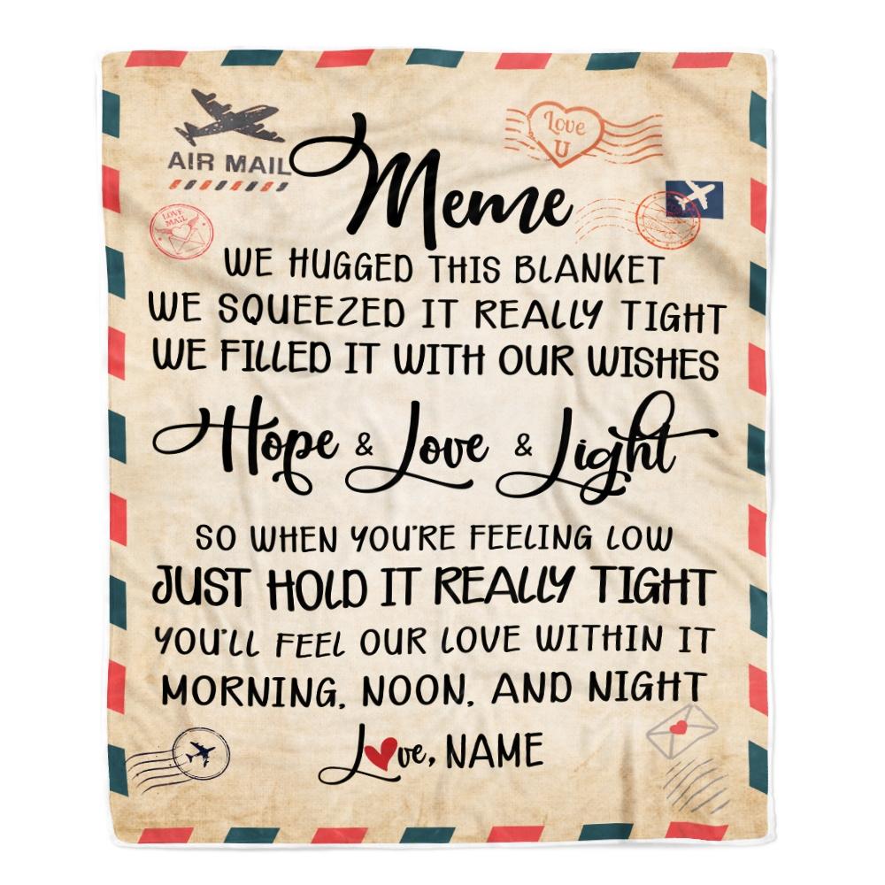 Personalized Meme Blanket From Grandkids We Hugged This Blanket Mail Letter meme Birthday Mothers Day Christmas Customized Fleece Blanket-Blanket-Fleece Blanket-30 x 40 Inches - Baby Size