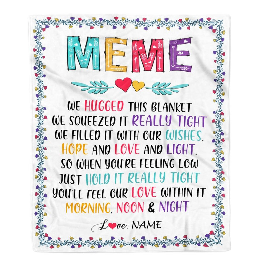Personalized Meme Blanket From Grandkids We Hugged This Blanket Meme Birthday Mothers Day Christmas Customized Fleece Blanket-Blanket-Fleece Blanket-30 x 40 Inches - Baby Size