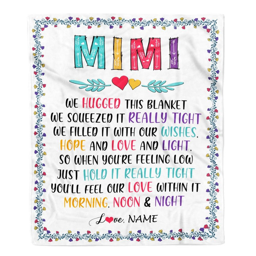 Personalized Mimi Blanket From Grandkids We Hugged This Blanket Mimi Birthday Mothers Day Christmas Customized Gifts Fleece Blanket-Blanket-Fleece Blanket-30 x 40 Inches - Baby Size
