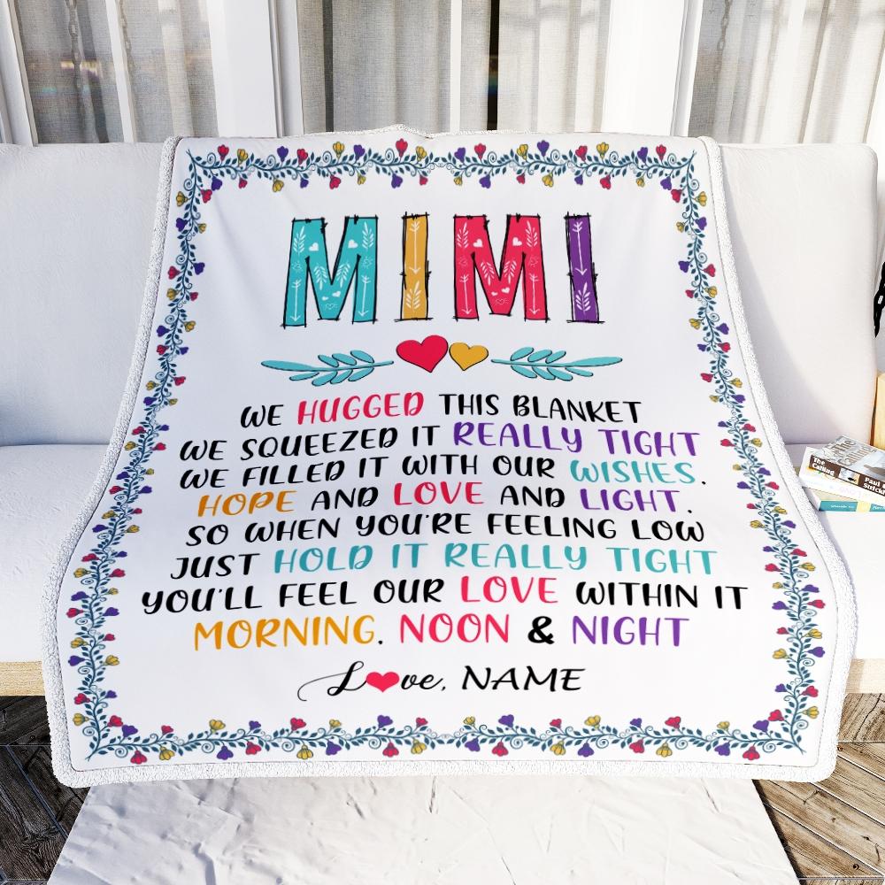 Personalized Mimi Blanket From Grandkids We Hugged This Blanket Mimi Birthday Mothers Day Christmas Customized Gifts Fleece Blanket-Blanket-