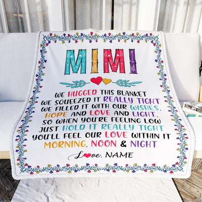 Personalized Mimi Blanket From Grandkids We Hugged This Blanket Mimi Birthday Mothers Day Christmas Customized Gifts Fleece Blanket-Blanket-