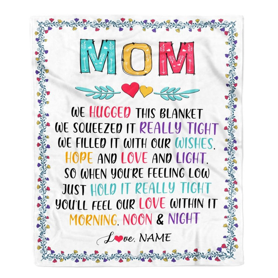 Personalized Mom Blanket From Daughter Son We Hugged This Blanket Mom Birthday Mothers Day Christmas Customized Gifts Fleece Blanket-Blanket-Fleece Blanket-30 x 40 Inches - Baby Size