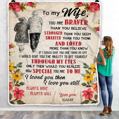 Personalized My Wife Blanket From Husband Grow Old Together Wife Wedding Anniversary Birthday Christmas Customized Fleece Blanket-Blanket-