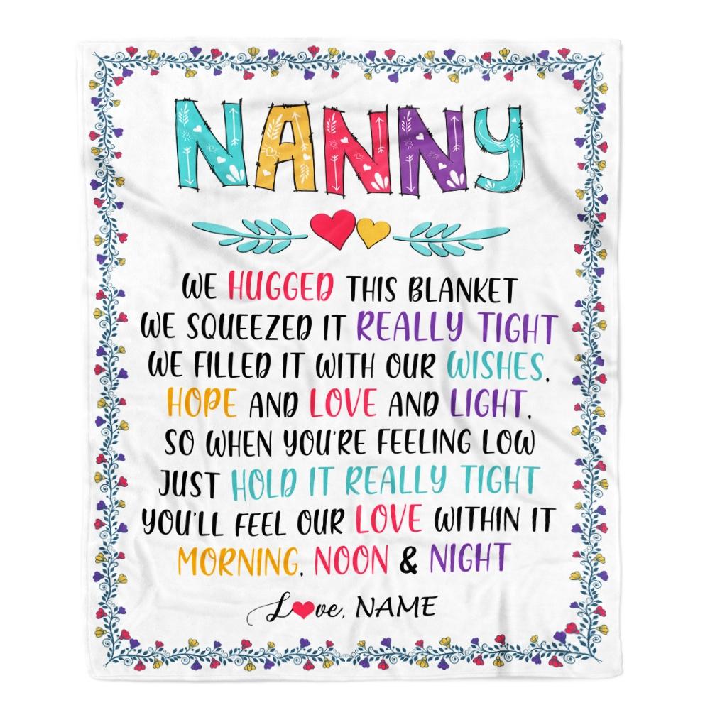 Personalized Nanny Blanket From Kids We Hugged This Blanket Nanny Birthday Mothers Day Christmas Customized Gifts Fleece Blanket-Blanket-Fleece Blanket-30 x 40 Inches - Baby Size