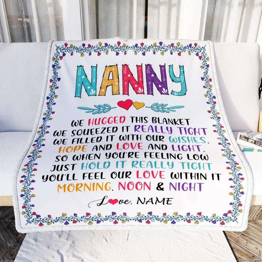 Personalized Nanny Blanket From Kids We Hugged This Blanket Nanny Birthday Mothers Day Christmas Customized Gifts Fleece Blanket-Blanket-