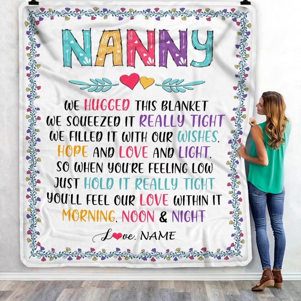 Personalized Nanny Blanket From Kids We Hugged This Blanket Nanny Birthday Mothers Day Christmas Customized Gifts Fleece Blanket-Blanket-