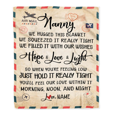 Personalized Nanny Blanket From Kids We Hugged This Blanket Mail Letter Nanny Birthday Mothers Day Christmas Customized Fleece Blanket-Blanket-Fleece Blanket-30 x 40 Inches - Baby Size