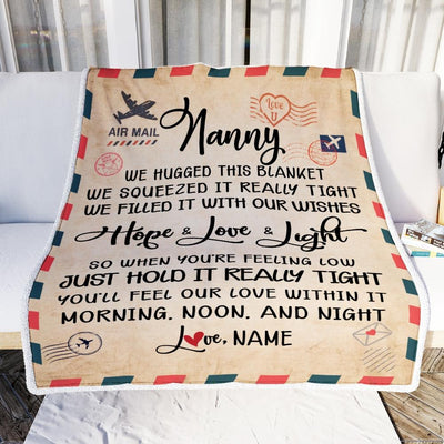 Personalized Nanny Blanket From Kids We Hugged This Blanket Mail Letter Nanny Birthday Mothers Day Christmas Customized Fleece Blanket-Blanket-