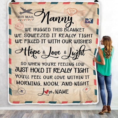 Personalized Nanny Blanket From Kids We Hugged This Blanket Mail Letter Nanny Birthday Mothers Day Christmas Customized Fleece Blanket-Blanket-