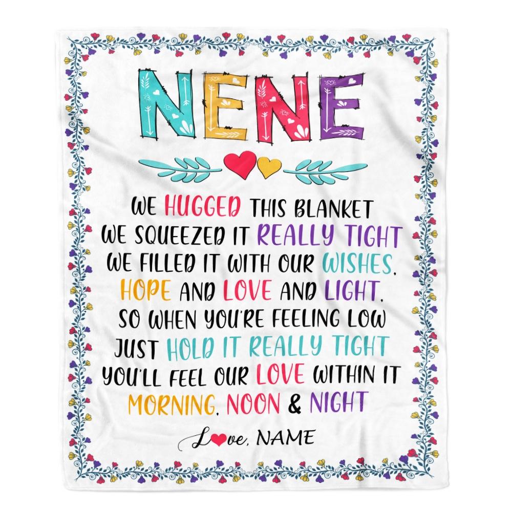 Personalized Nene Blanket From Grandkids We Hugged This Blanket Nene Birthday Mothers Day Christmas Customized Fleece Blanket-Blanket-Fleece Blanket-30 x 40 Inches - Baby Size
