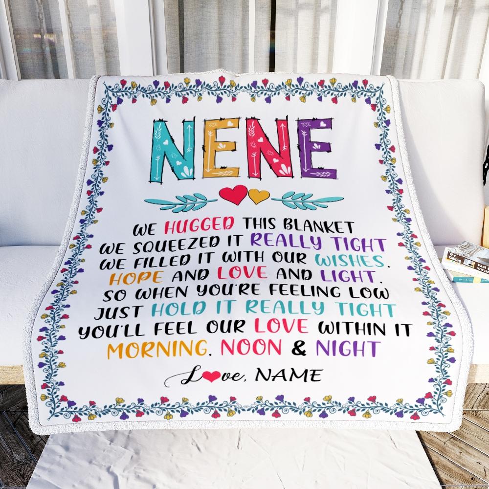 Personalized Nene Blanket From Grandkids We Hugged This Blanket Nene Birthday Mothers Day Christmas Customized Fleece Blanket-Blanket-