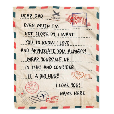 Personalized To Dad Blanket From Daughter Son I Love You Mail Letter for Keep Health Dad Birthday Fathers Day Christmas Gift Customized Fleece Blanket-Blanket-Fleece Blanket-30 x 40 Inches - Baby Size
