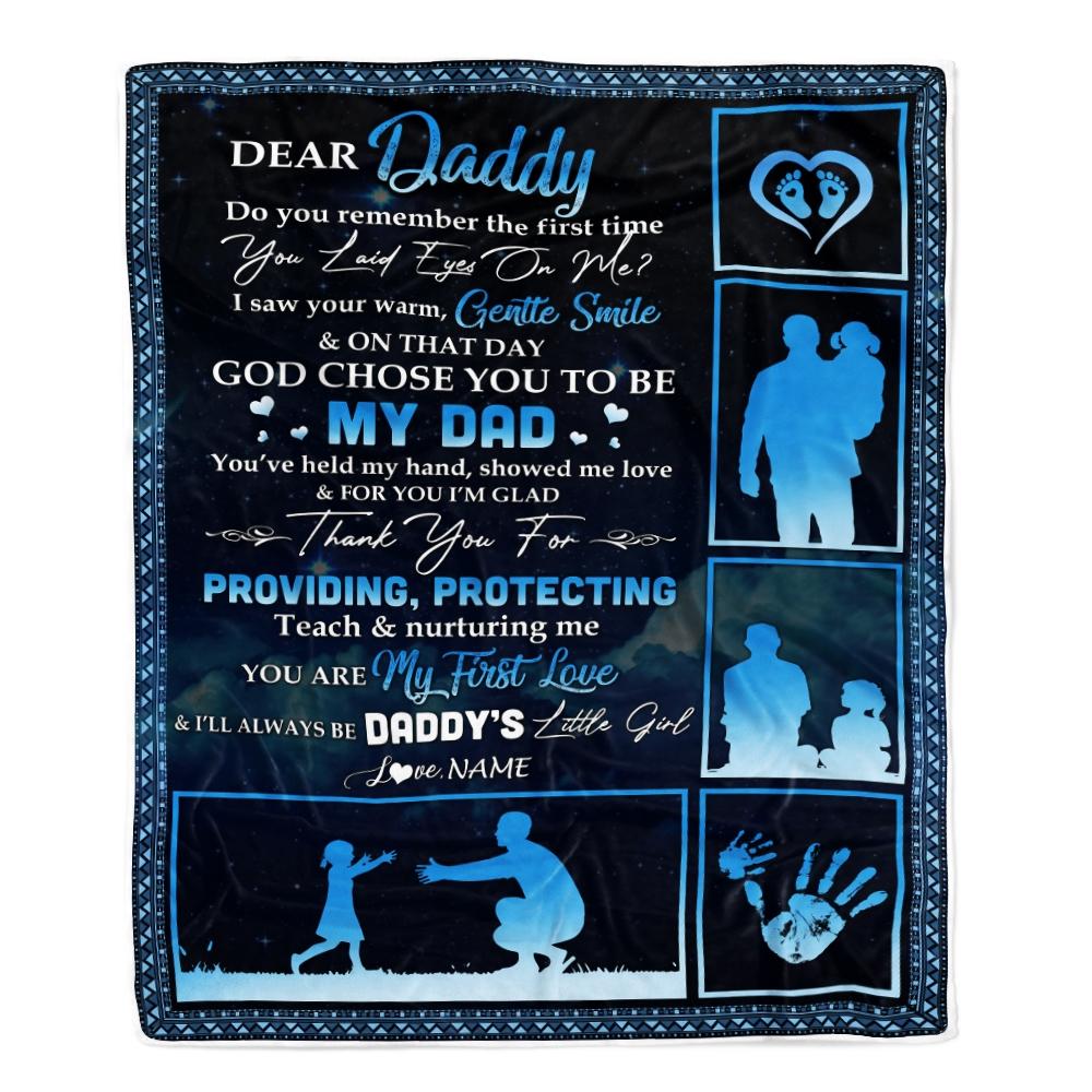 Personalized To My Dad Blanket from Daughter Thank You I'll Always Be Daddy's Little Girl Dad Father's Day Birthday Christmas Customized Fleece Blanket-Blanket-Fleece Blanket-30 x 40 Inches - Baby Size