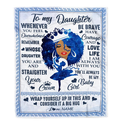 Personalized To My Daughter Blanket From Mom African Black Women You'll Always Be My Baby Girl Birthday Thanksgiving Christmas Customized Fleece Blanket-Blanket-Fleece Blanket-30 x 40 Inches - Baby Size
