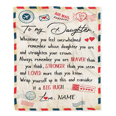 Personalized To My Daughter Blanket from Mom And Dad Mail Letter Daughter Birthday Graduation Christmas Gifts Customized Fleece Blanket-Blanket-Fleece Blanket-30 x 40 Inches - Baby Size
