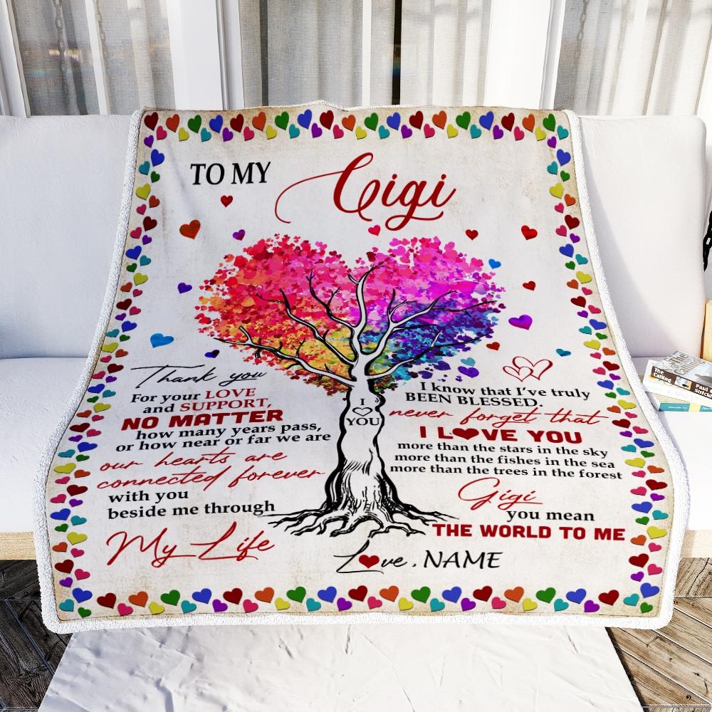 Personalized To My Gigi Blanket From Grandkids Never Forget That I Love You You Mean The World to Me Gigi Birthday Mothers Day Christmas Fleece Blanket-Blanket-