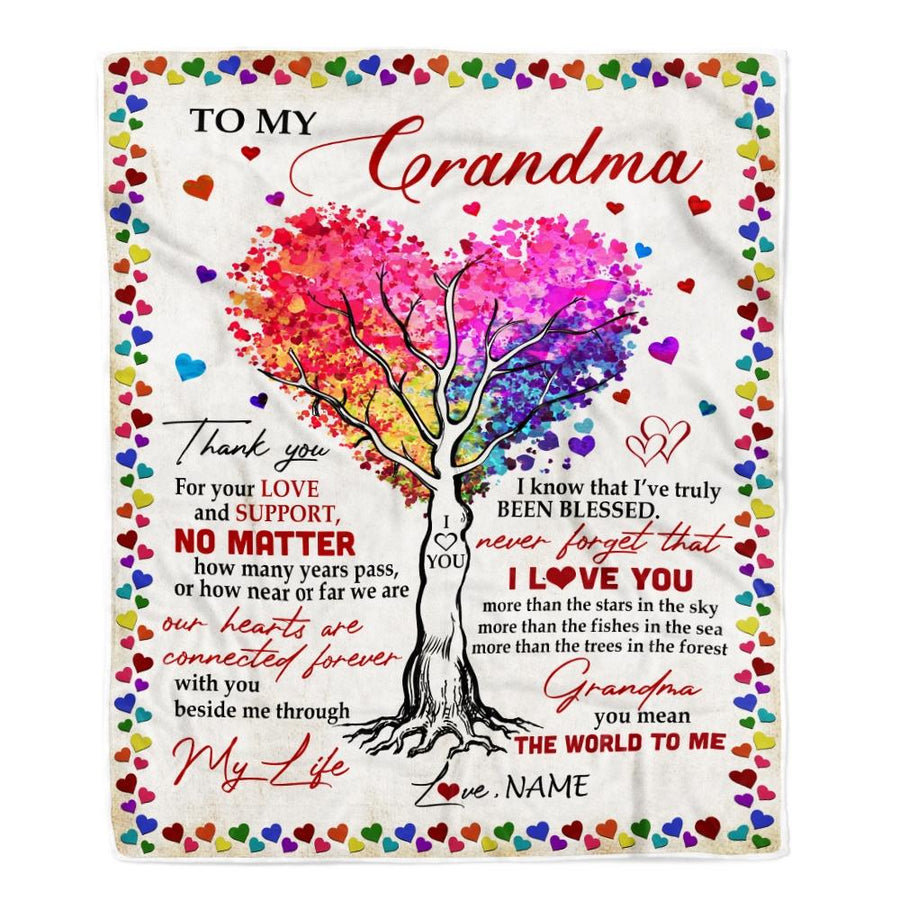 Personalized To My Grandma Blanket From Grandkids Never Forget That I Love You You Mean The World to Me Grandma Birthday Mothers Day Christmas Fleece Blanket-Blanket-Fleece Blanket-30 x 40 Inches - Baby Size