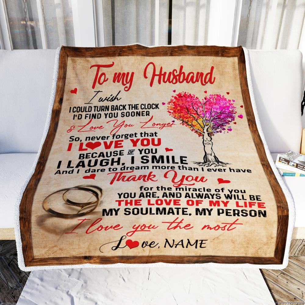 Personalized To My Husband Blankets From Wife Never Forget That I Love You Husband Birthday Wedding Anniversary Christmas Customized Fleece Blanket-Blanket-