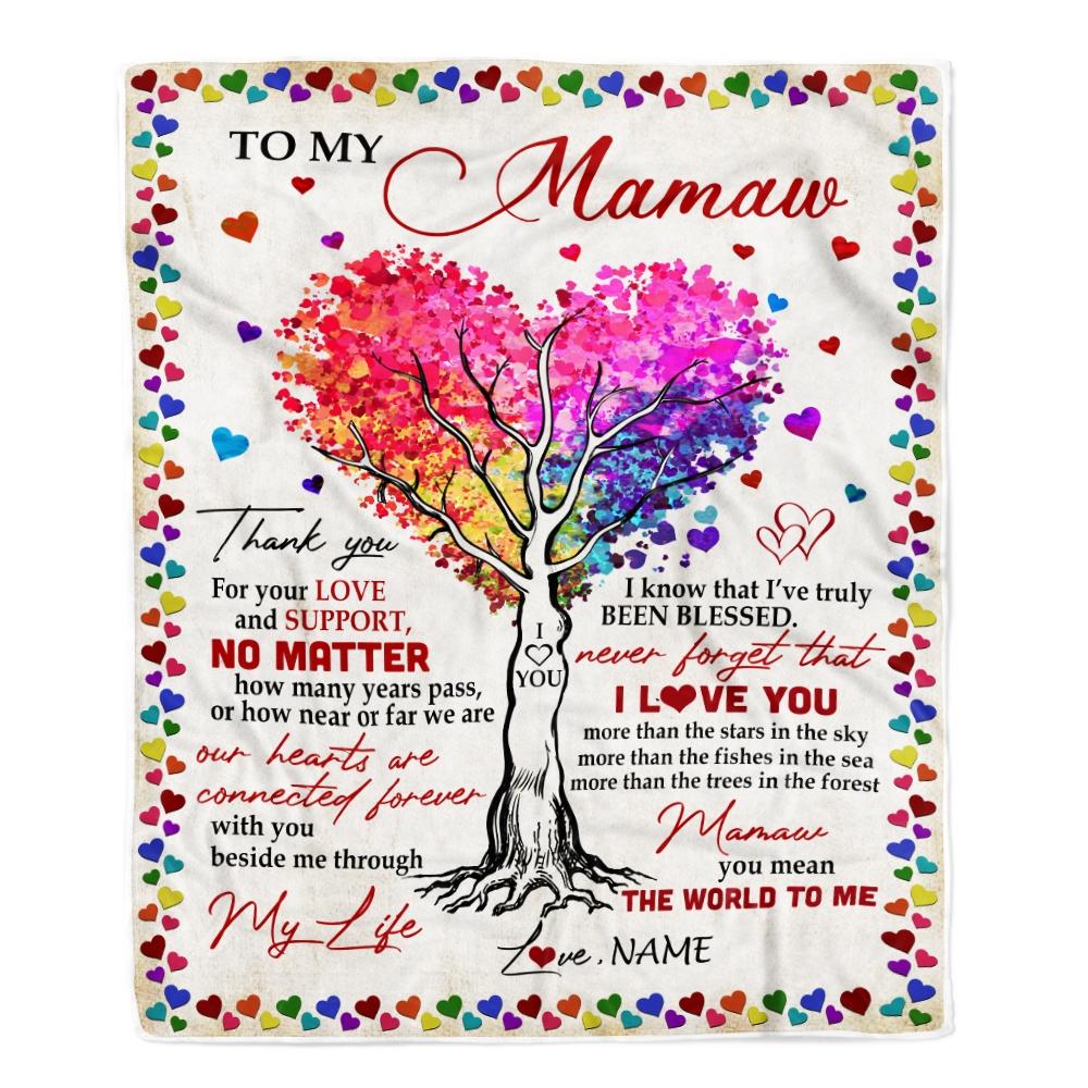 Personalized To My Mamaw Blanket From Grandkids Never Forget That I Love You You Mean The World to Me Mamaw Birthday Mothers Day Christmas Fleece Blanket-Blanket-Fleece Blanket-30 x 40 Inches - Baby Size