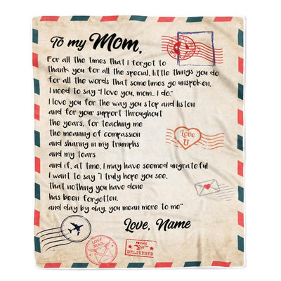 Personalized To My Mom Blanket From Daughter Son Love Letter Mail to Mom Birthday Mothers Day Christmas Gifts Customized Fleece Blanket-Blanket-Fleece Blanket-30 x 40 Inches - Baby Size
