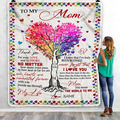 Personalized To My Mom Blanket From Daughter Son Never Forget That I Love You You Mean The World to Me Mom Birthday Mothers Day Christmas Fleece Blanket-Blanket-
