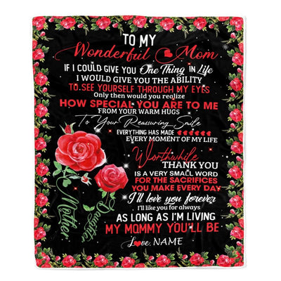 Personalized To My Mom Blanket from Daughter If I Could Give You One Thing in Life Mom Mother's Day Birthday Christmas Customized Fleece Blanket-Blanket-Fleece Blanket-30 x 40 Inches - Baby Size