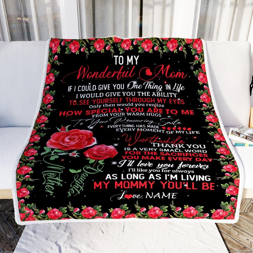 Personalized To My Mom Blanket from Daughter If I Could Give You One Thing in Life Mom Mother's Day Birthday Christmas Customized Fleece Blanket-Blanket-