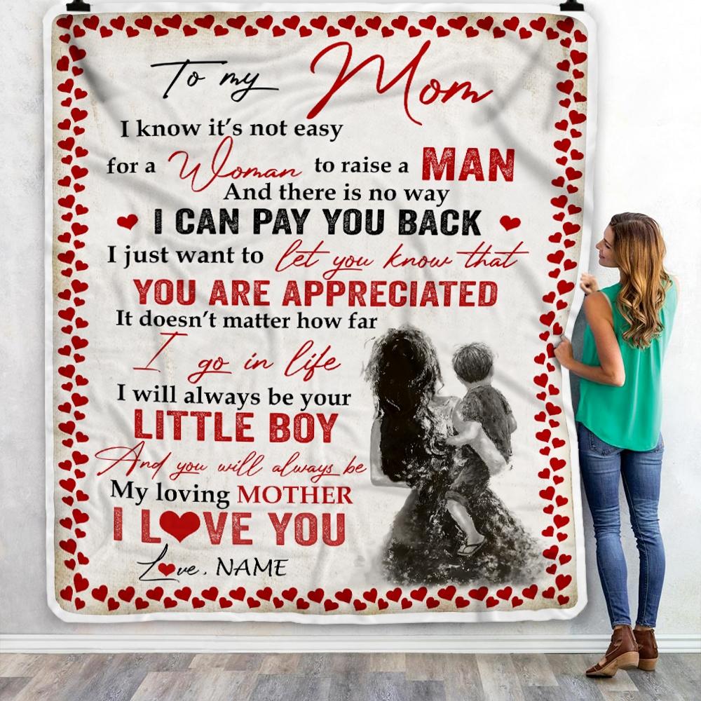 Personalized To My Mom Blanket from Son You Are Appeciated My Loving Mother Mom Mother's Day Birthday Christmas Customized Fleece Blanket-Blanket-